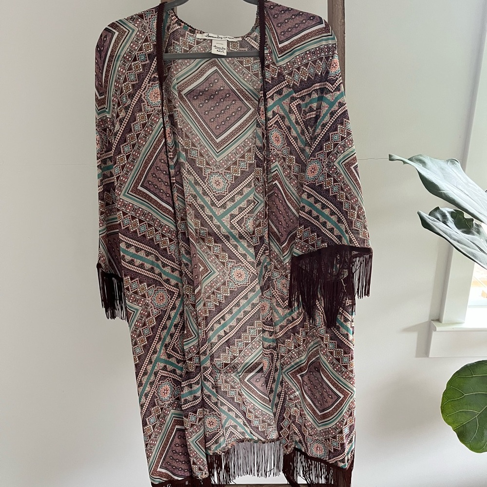 American Rag Boho Fringe Kimono Cover Up